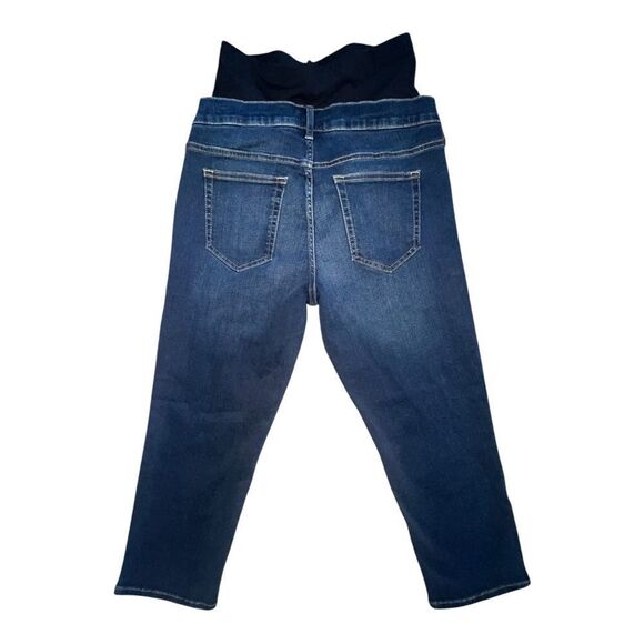 Gap Maternity Dark Wash True Waistband Jeans Straight Capri Jean 29 8 Short NWOT - Picture 5 of 7